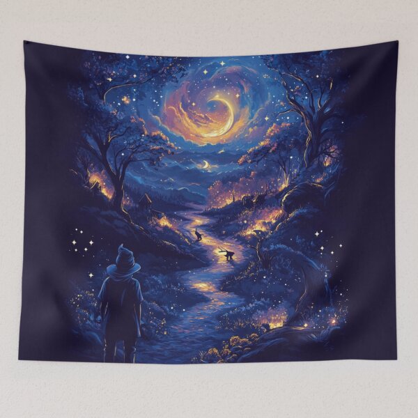 Item preview, The Wizard's Moonlit Journey: A Starry Path Through Enchanted Woods designed and sold by MythSpire.