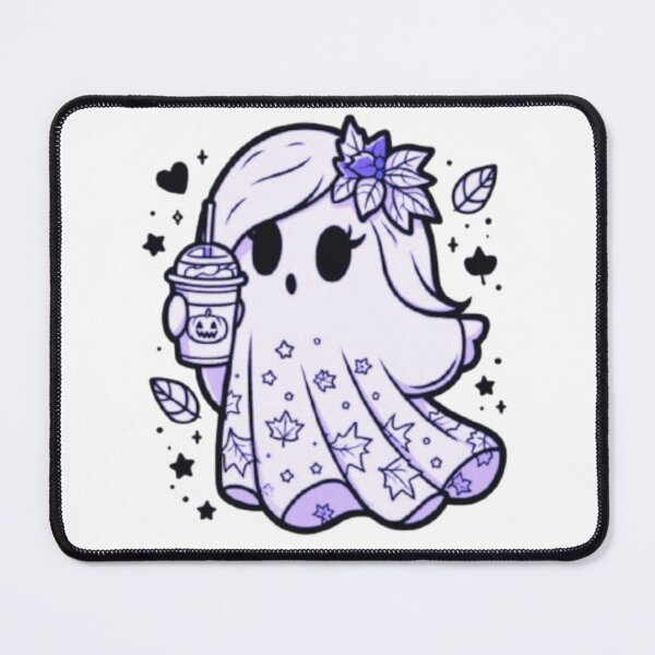 Item preview, Copy of Autumn Spirit: Girly Ghost with Pumpkin Spice (Black and Purple) designed and sold by LyssasMindArt.
