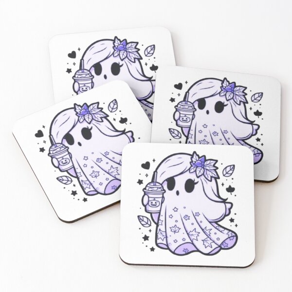 Item preview, Copy of Autumn Spirit: Girly Ghost with Pumpkin Spice (Black and Purple) designed and sold by LyssasMindArt.