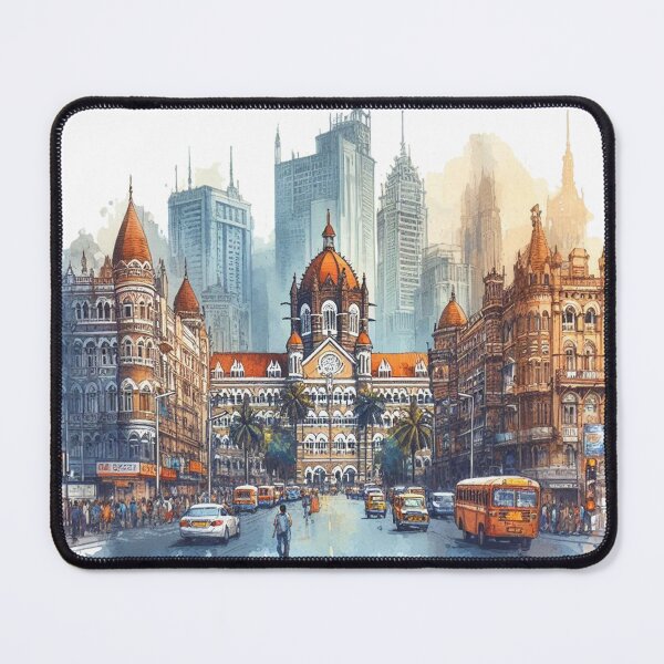 Item preview, Mumbai India City Skyline Emblem designed and sold by francous03.