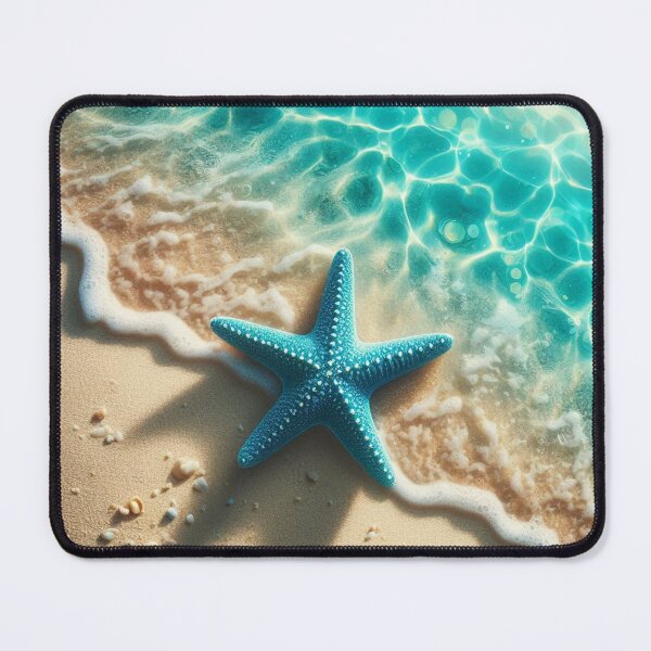 Item preview, Aqua Blue Starfish Seashell Tropical Beach Ocean  designed and sold by SeaStarAlex.
