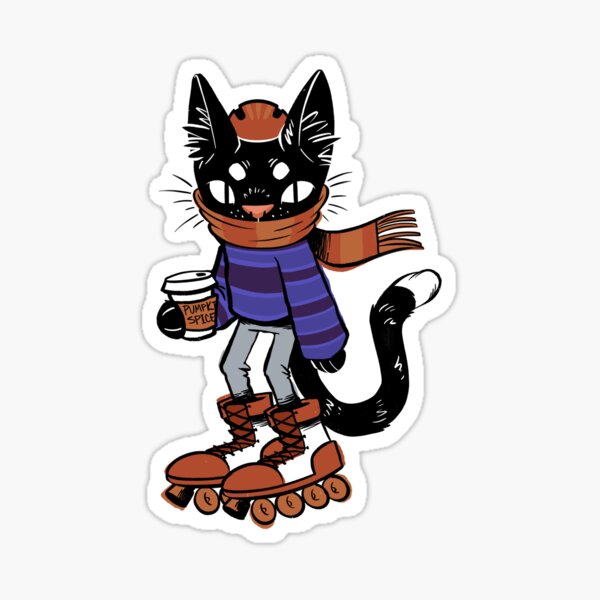 Vista previa del artículo con la obra «Los niños frescos se mantienen calientes - Gato patinador», diseñado y vendido por jk.cartoons.