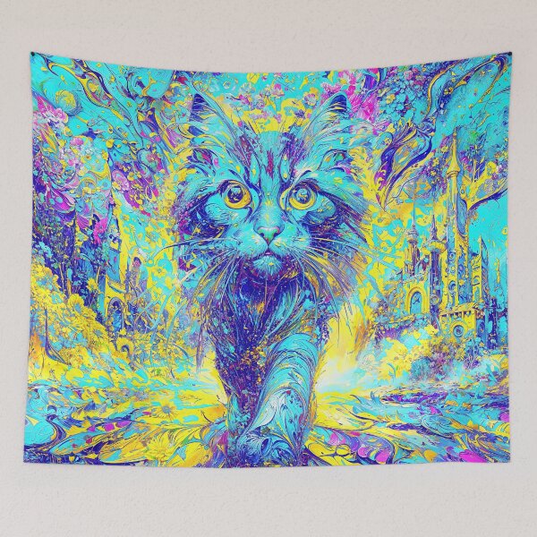 Item preview, Mystical Cat’s Colorful Realm Journey designed and sold by blackhalt.