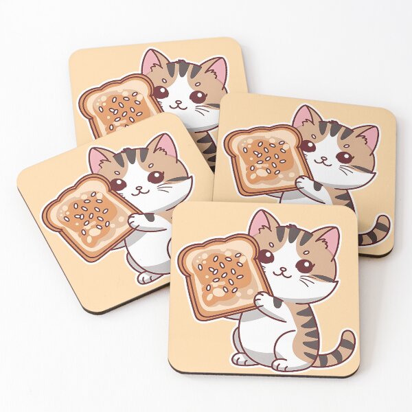 Item preview, Kawaii Kitten with a slice of toast designed and sold by SwiftEagleFly.