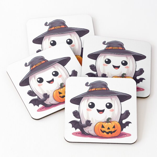 Item preview, Halloween Cute friendly ghost wearing costume designed and sold by ArtbySameer.
