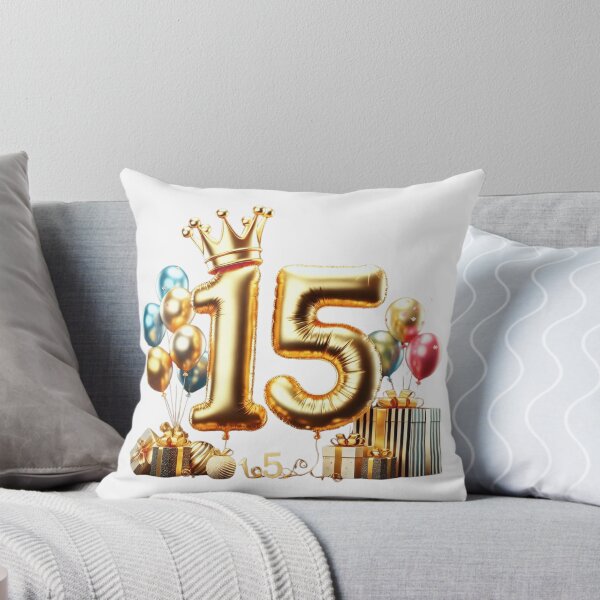 Item preview, Golden Balloon Number 15 with Crown and Birthday Party Decorations designed and sold by momo9981.