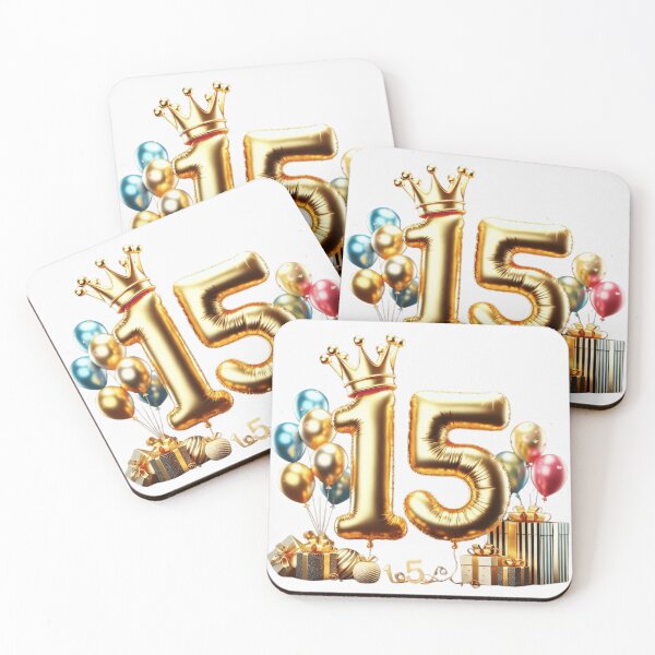 Item preview, Golden Balloon Number 15 with Crown and Birthday Party Decorations designed and sold by momo9981.