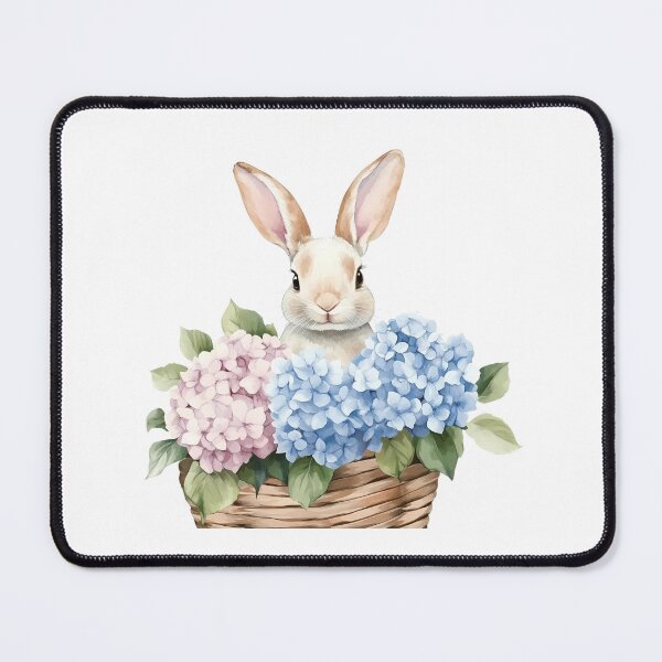 Item preview, Charming watercolor clip art featuring a cute rabbit holding a hydrangea bouquet, perfect for crafting, decor, or printables with a soft, whimsical aesthetic. designed and sold by Jayjaynaenae.