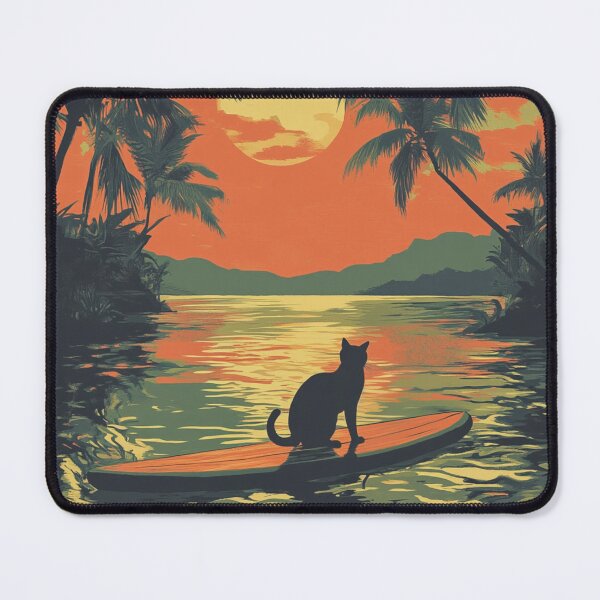 Item preview, Cat On Paddle Board Sunset designed and sold by GrinGalore.