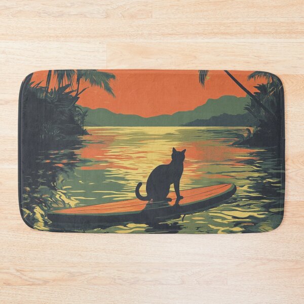 Item preview, Cat On Paddle Board Sunset designed and sold by GrinGalore.