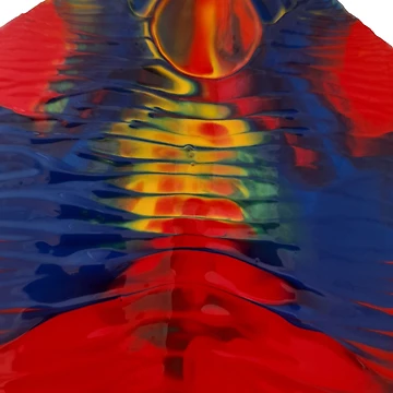 Artwork thumbnail, Sunset Abstract Real Paint Pattern Ripple Primary Colours by MsUnaun