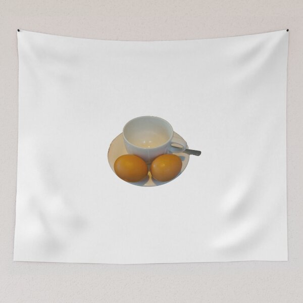 Item preview, One empty coffee cup with two boiled eggs designed and sold by dabingboshi.