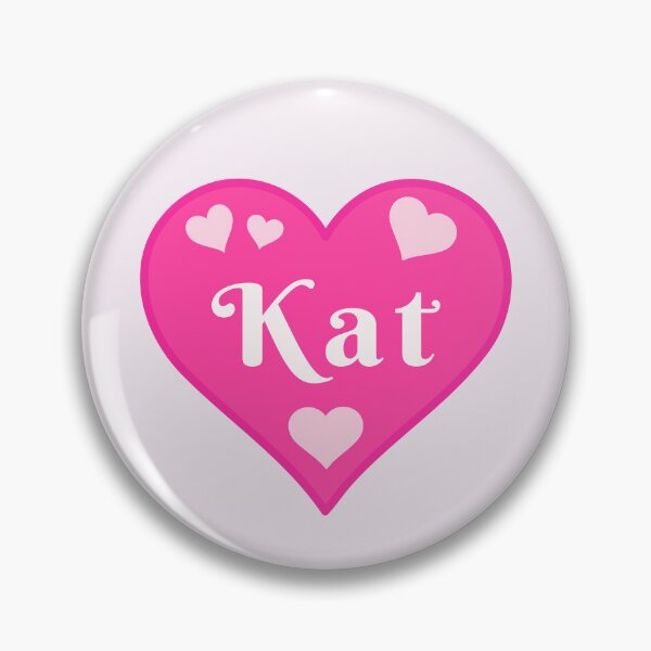 Item preview, Kat Name Pink Heart  designed and sold by Jeallan Designs.