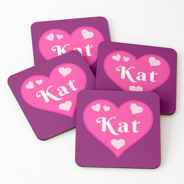 Item preview, Kat Name Pink Heart  designed and sold by Jeallan Designs.