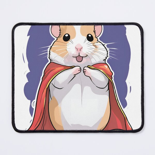 Item preview, Adorable Chubby Syrian Hamster Superhero – Cute and Triumphant Art for Animal Lovers designed and sold by Nalanda2000.