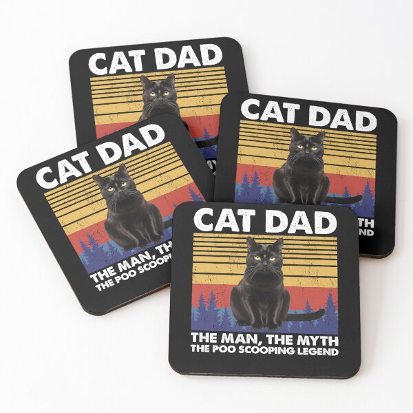 Item preview, Cat Dad The Man The Myth The Poo Scooping Legend Black Cat designed and sold by CatFishLLC.