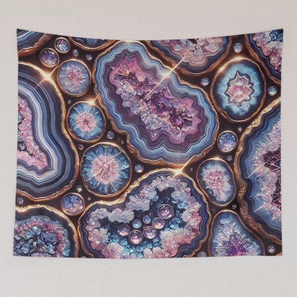 Item preview, Mesmerizing Cross-Sections of Geodes with Sparkling Crystals in Vibrant Colors designed and sold by TeslaSt0re.