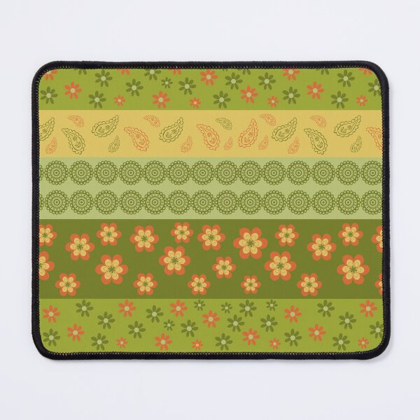 Item preview, Modern Green Retro Boheme Flowers and Lines designed and sold by retrobliss70s.