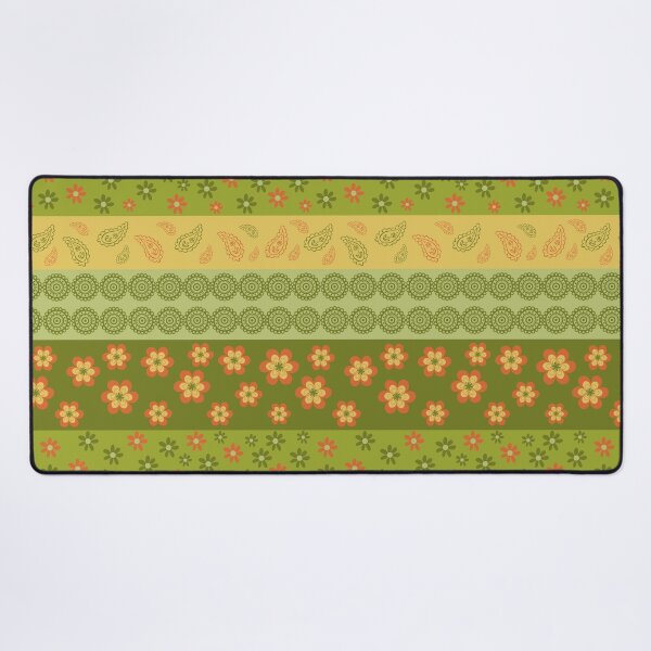 Item preview, Modern Green Retro Boheme Flowers and Lines designed and sold by retrobliss70s.