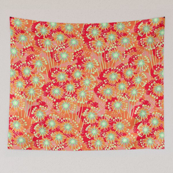 Item preview, Alpine flowers, Red and turquoise version designed and sold by Alex  Blud.