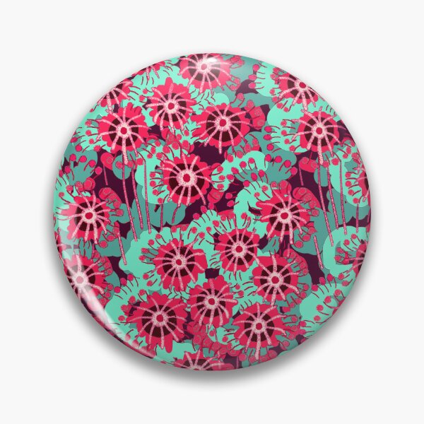 Item preview, Alpine flowers, Dark pink and turquoise version designed and sold by Alex  Blud.