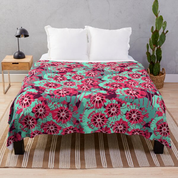 Item preview, Alpine flowers, Dark pink and turquoise version designed and sold by Alex  Blud.