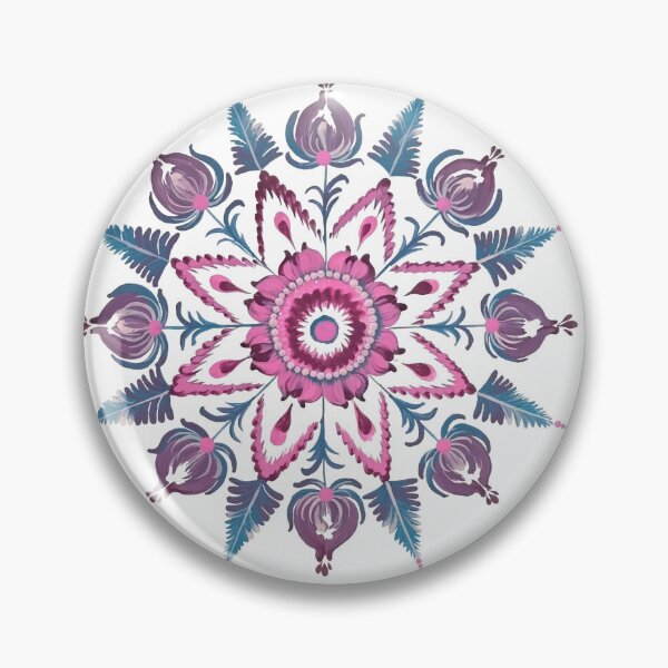 Item preview, Round ornament in petrykivka style designed and sold by ZamriiArt.