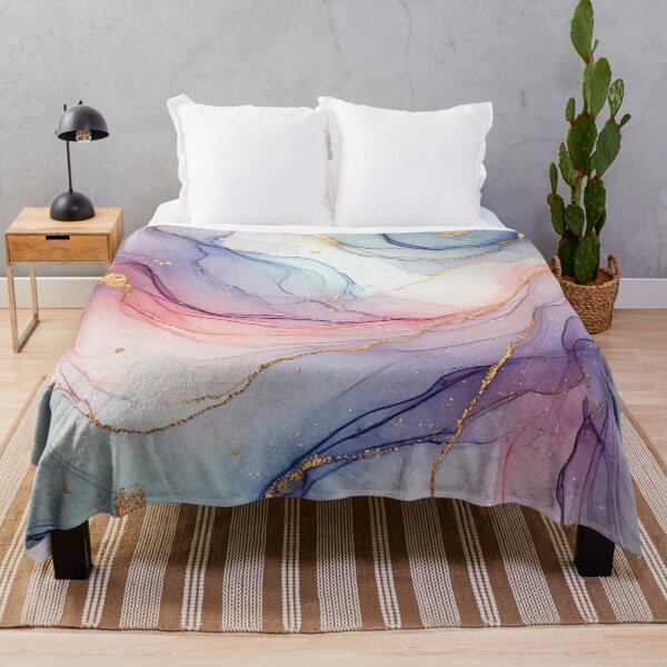 Item preview, Abstract Watercolor with Flowing Pastel Colors and Gentle Metallic Accents designed and sold by TeslaSt0re.