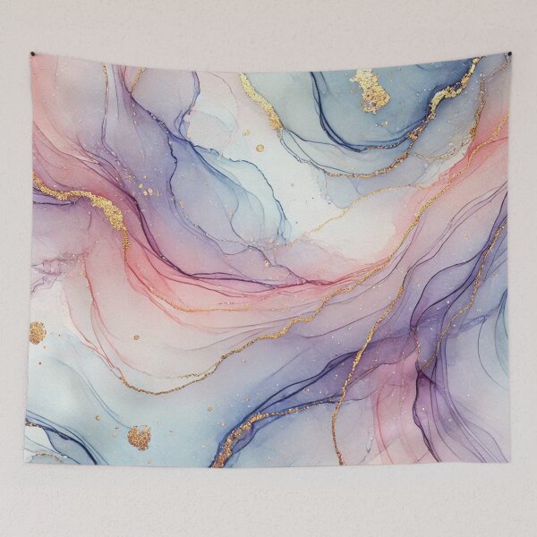 Item preview, Abstract Watercolor with Flowing Pastel Colors and Gentle Metallic Accents designed and sold by TeslaSt0re.