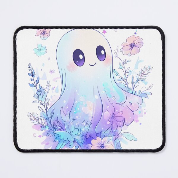 Item preview, Cute Ghost and Flowers designed and sold by NicolasGlowArt.