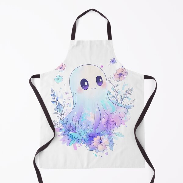 Item preview, Cute Ghost and Flowers designed and sold by NicolasGlowArt.