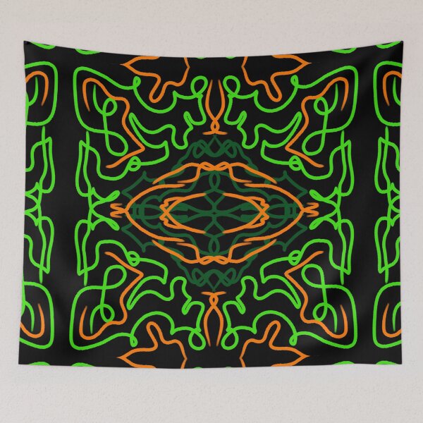 Item preview, Orange and green abstract pattern designed and sold by Stefrait-7.