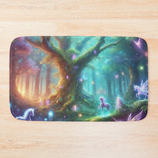 Item preview, Ethereal Forest of Magic with Glowing Trees and Fairytale Creatures designed and sold by TeslaSt0re.