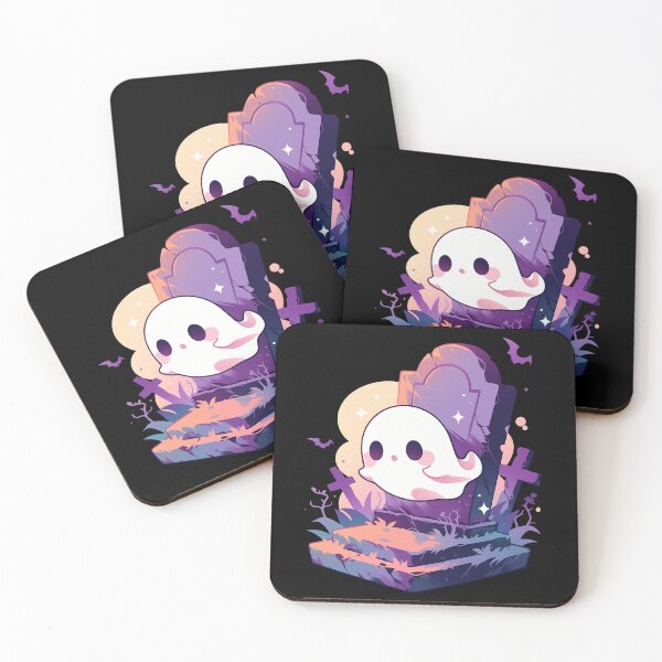 Item preview, Cute Ghost with Tombstone and Bats designed and sold by Mamojiin.