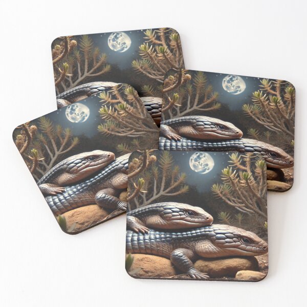 Item preview, Two Skinks Under Moonlight | Unique Nocturnal Reptile designed and sold by NocturnalNook.