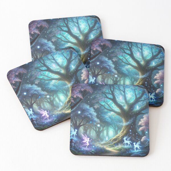 Item preview, Glowing Enchanted Forest with Fairies and Magical Creatures designed and sold by TeslaSt0re.