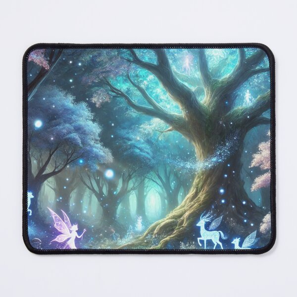 Item preview, Glowing Enchanted Forest with Fairies and Magical Creatures designed and sold by TeslaSt0re.