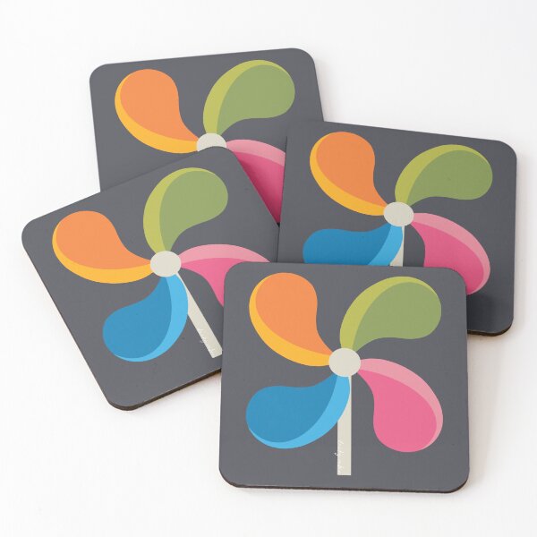 Item preview, Colorful Pinwheels on Dark Gray (DP308-2) designed and sold by DuckyRubin.