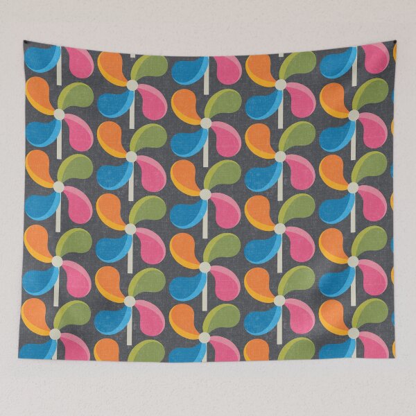 Item preview, Colorful Pinwheels on Dark Gray (DP308-2) designed and sold by DuckyRubin.