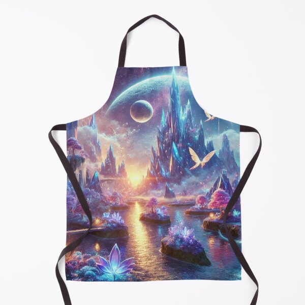 Item preview, Surreal Fantasy World with Glowing Crystal Mountains and Mystical Light designed and sold by TeslaSt0re.