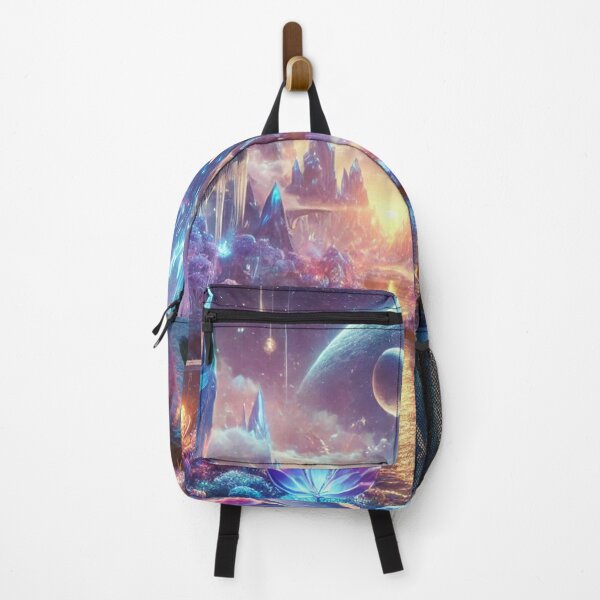 Item preview, Surreal Fantasy World with Glowing Crystal Mountains and Mystical Light designed and sold by TeslaSt0re.