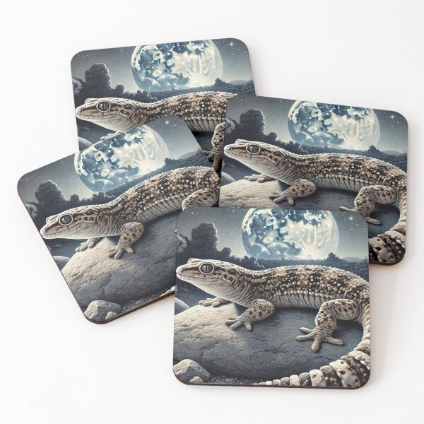 Item preview, Fat-Tailed Gecko at Night – Serene Desert Wildlife designed and sold by NocturnalNook.