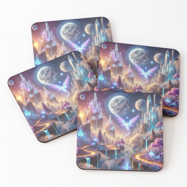 Item preview, Enchanting Fantasy World of Glowing Crystals and Surreal Landscapes designed and sold by TeslaSt0re.