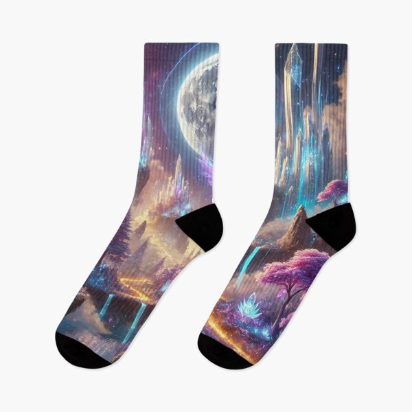 Item preview, Enchanting Fantasy World of Glowing Crystals and Surreal Landscapes designed and sold by TeslaSt0re.