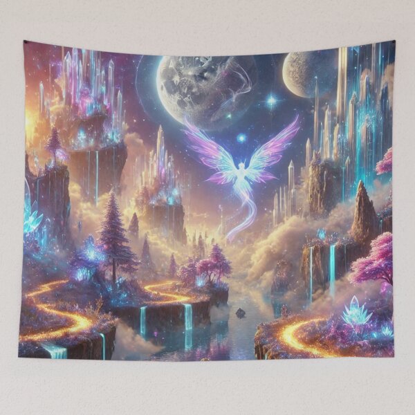 Item preview, Enchanting Fantasy World of Glowing Crystals and Surreal Landscapes designed and sold by TeslaSt0re.
