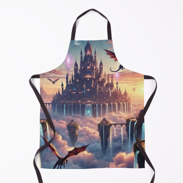 Item preview, Majestic Floating City in the Sky with Waterfalls and Dragons designed and sold by TeslaSt0re.