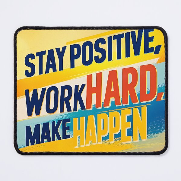 Item preview, Inspirational Phrase Art - Dynamic 'Stay Positive, Work Hard, Make It Happen' Design to Encourage Success designed and sold by UniGift.