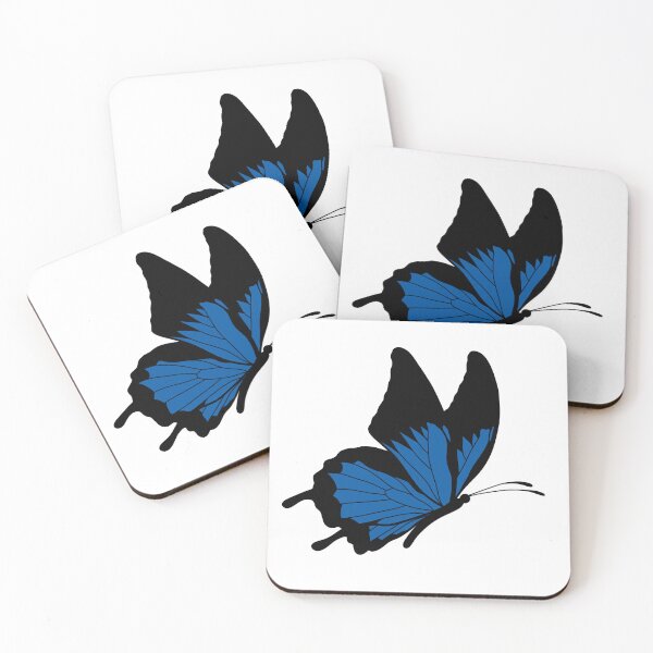 Item preview, Flying Butterfly Illustration - Blue and Black designed and sold by MrsCreative1.