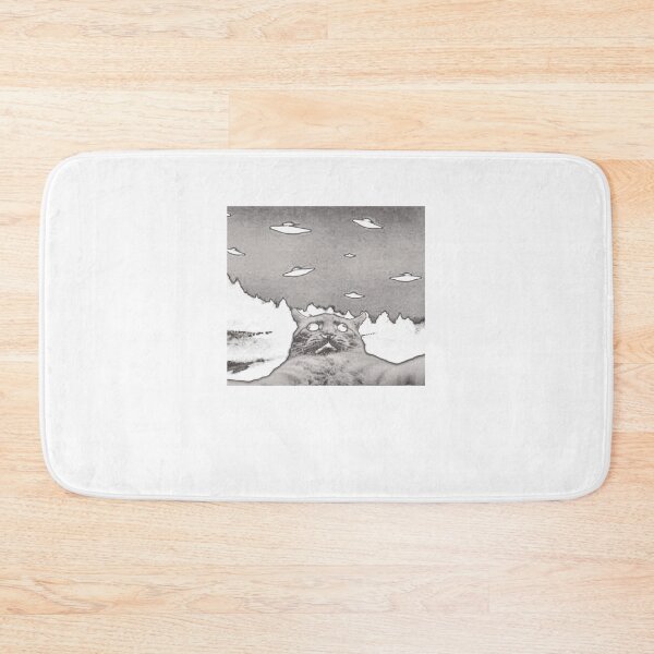 Item preview, Retro Graphic Alien Funny Selfies Cute Cat With UFO designed and sold by MOHAMED FRASER.