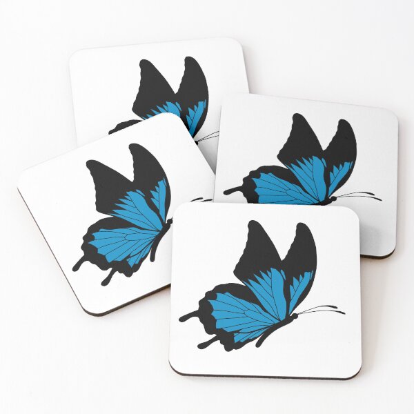 Item preview, Flying Butterfly Illustration - Light Blue and Black designed and sold by MrsCreative1.